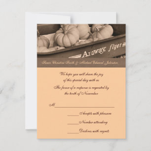 Tarjeta De Confirmación De Asistencia Boda del vagón Sepia Pumpkins