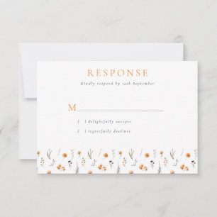 Tarjeta De Confirmación De Asistencia Boda Delicada Fall Sunflowers & Wildflowers
