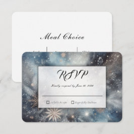 Tarjeta De Confirmación De Asistencia Boda Destello de Medianoche Invernal Celestial