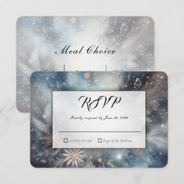 Tarjeta De Confirmación De Asistencia Boda Destello de Medianoche Invernal Celestial