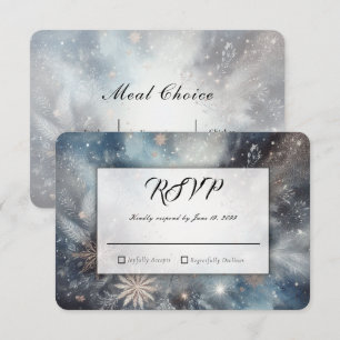 Tarjeta De Confirmación De Asistencia Boda Destello de Medianoche Invernal Celestial