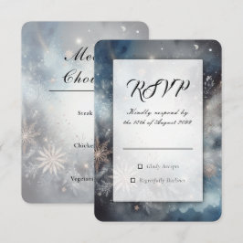 Tarjeta De Confirmación De Asistencia Boda Destello de Medianoche Invernal Celestial