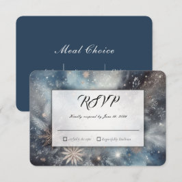 Tarjeta De Confirmación De Asistencia Boda Destello de Medianoche Invernal Celestial
