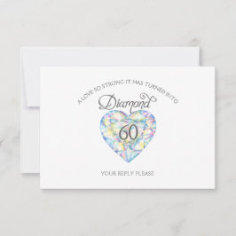 Tarjeta De Confirmación De Asistencia Boda Diamante Aniversario de la pintura acuarela R