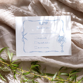 Tarjeta De Confirmación De Asistencia Boda divertida y extravagante con dibujos a mano