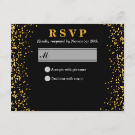 Tarjeta De Confirmación De Asistencia Boda dorado