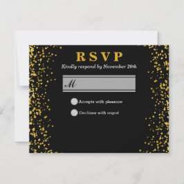Tarjeta De Confirmación De Asistencia Boda dorado