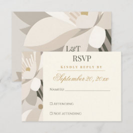 Tarjeta De Confirmación De Asistencia Boda Editorial Moderna Abstracta Beige Neutral