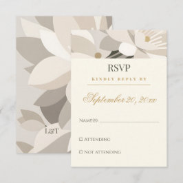 Tarjeta De Confirmación De Asistencia Boda Editorial Moderna Abstracta Beige Neutral