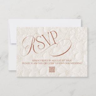 Tarjeta De Confirmación De Asistencia Boda Editorial Terracota de Marfil