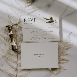 Tarjeta De Confirmación De Asistencia BODA Elección de Comida del Jardín VERDURE Foliage