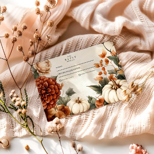 Tarjeta De Confirmación De Asistencia Boda Elegancia de Especias de Calabaza