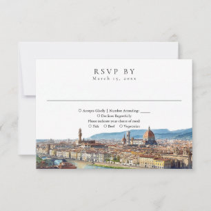 Tarjeta De Confirmación De Asistencia Boda elegante con acuarela en Florencia Italia