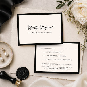 Tarjeta De Confirmación De Asistencia Boda Elegante con Dinero Antiguo por Correo con Op