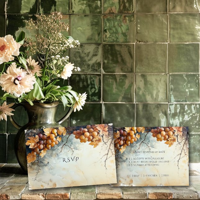 Tarjeta De Confirmación De Asistencia  Boda elegante de acuarela en viñedo de viñedo  (Subido por el creador)