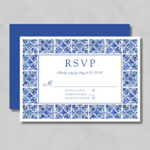Boda Elegante de Azulejos Azules Mediterráneos