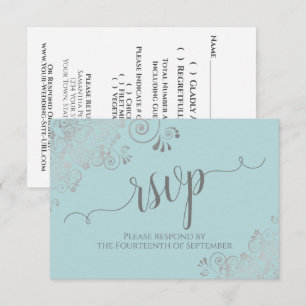 Tarjeta De Confirmación De Asistencia Boda elegante de caligrafía elegante de encaje pla