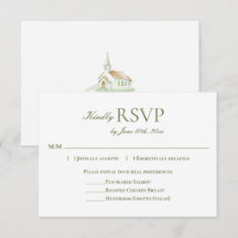 Boda elegante de capilla con acuarela