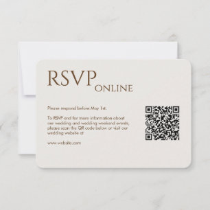 Tarjeta De Confirmación De Asistencia Boda elegante de estilo moderno de Walnut Brown