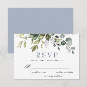 Tarjeta De Confirmación De Asistencia Boda elegante de eucalipto acuarela verde