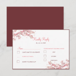 Tarjeta De Confirmación De Asistencia Boda elegante de flor de cerezo