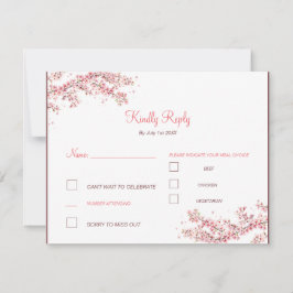 Tarjeta De Confirmación De Asistencia Boda elegante de flor de cerezo