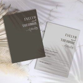 Tarjeta De Confirmación De Asistencia Boda elegante de flor de línea neutra