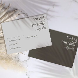 Tarjeta De Confirmación De Asistencia Boda elegante de flor de línea neutra