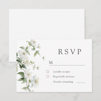 Tarjeta De Confirmación De Asistencia Boda elegante de flores silvestres botánicas