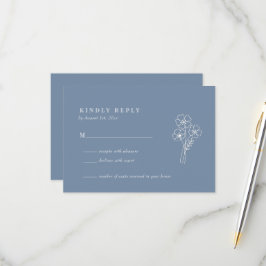 Tarjeta De Confirmación De Asistencia Boda elegante de flores silvestres vincapervinca