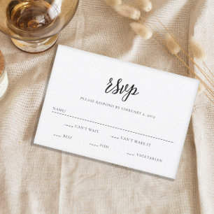Tarjeta De Confirmación De Asistencia Boda elegante de guión de Moda