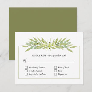 Tarjeta De Confirmación De Asistencia Boda elegante de la vegetación
