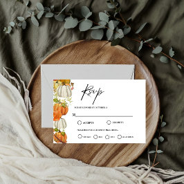 Tarjeta De Confirmación De Asistencia Boda Elegante de Otoño de Calabaza