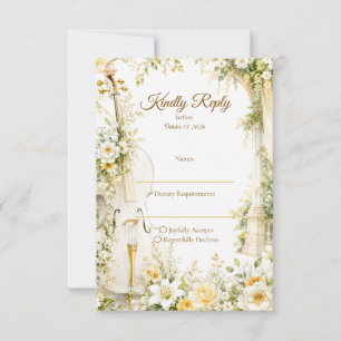 Tarjeta De Confirmación De Asistencia Boda elegante en jardín musical