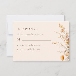 Tarjeta De Confirmación De Asistencia Boda Elegante Fall Wildflowers