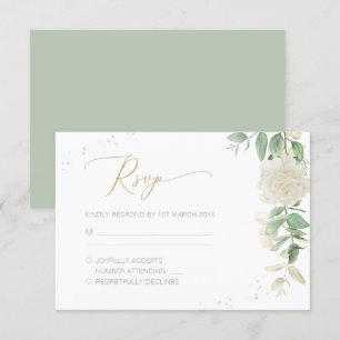 Tarjeta De Confirmación De Asistencia Boda elegante floral moderna con vegetación