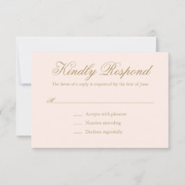 Tarjeta De Confirmación De Asistencia Boda elegante formal rosada tradicional de Rubor