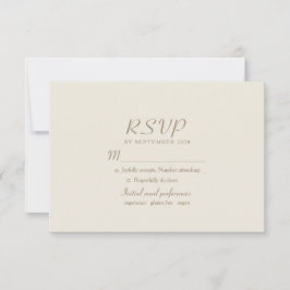 Tarjeta De Confirmación De Asistencia Boda elegante marfil oro
