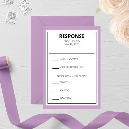 Tarjeta De Confirmación De Asistencia Boda elegante moderna