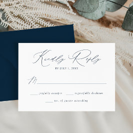 Tarjeta De Confirmación De Asistencia Boda elegante moderna con guión naval