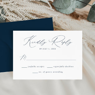 Tarjeta De Confirmación De Asistencia Boda elegante moderna con guión naval