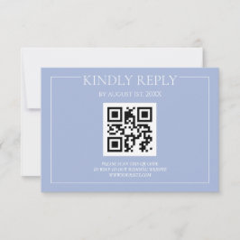 Tarjeta De Confirmación De Asistencia Boda elegante moderna pastel azul