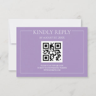 Tarjeta De Confirmación De Asistencia Boda elegante moderna pastel púrpura