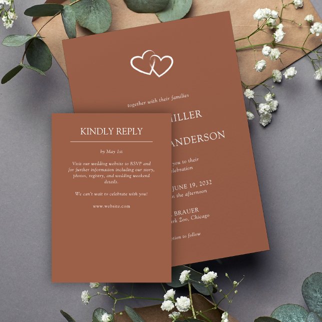 Tarjeta De Confirmación De Asistencia Boda Elegante Moderno y Simple Elements (Subido por el creador)