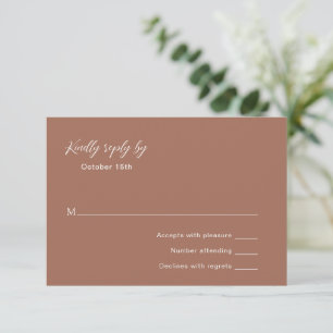 Tarjeta De Confirmación De Asistencia Boda elegante Naranja quemada clásica