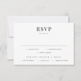 Tarjeta De Confirmación De Asistencia Boda elegante simple clásica moderna