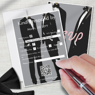 Tarjeta De Confirmación De Asistencia Boda elegante y moderno de los homosexuales