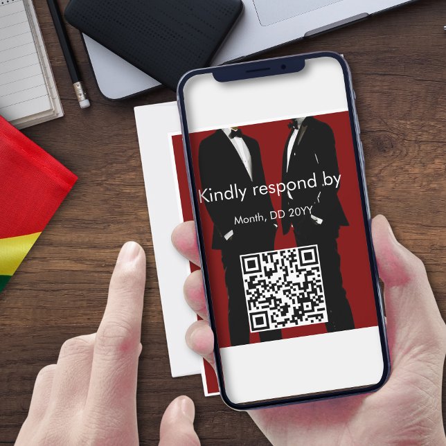 Tarjeta De Confirmación De Asistencia Boda elegante y moderno de los homosexuales (Subido por el creador)