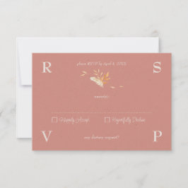Tarjeta De Confirmación De Asistencia Boda elegante y moderno de Terracota