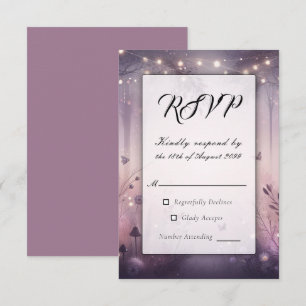 Tarjeta De Confirmación De Asistencia Boda en el bosque con luces de hadas etéreas